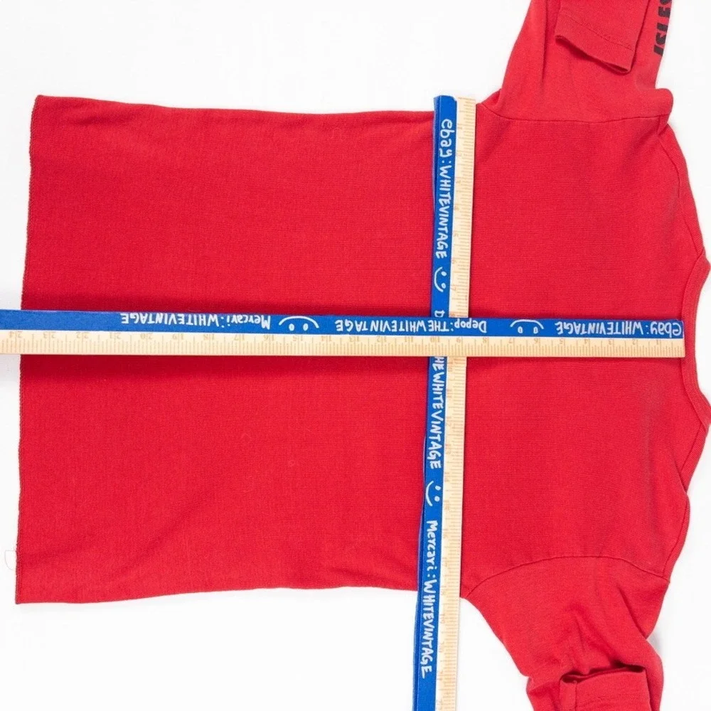 Triumph Henley Ribbed Motorcycle‎ Jersey Denver USA Made L Red Vintage 80s Isles